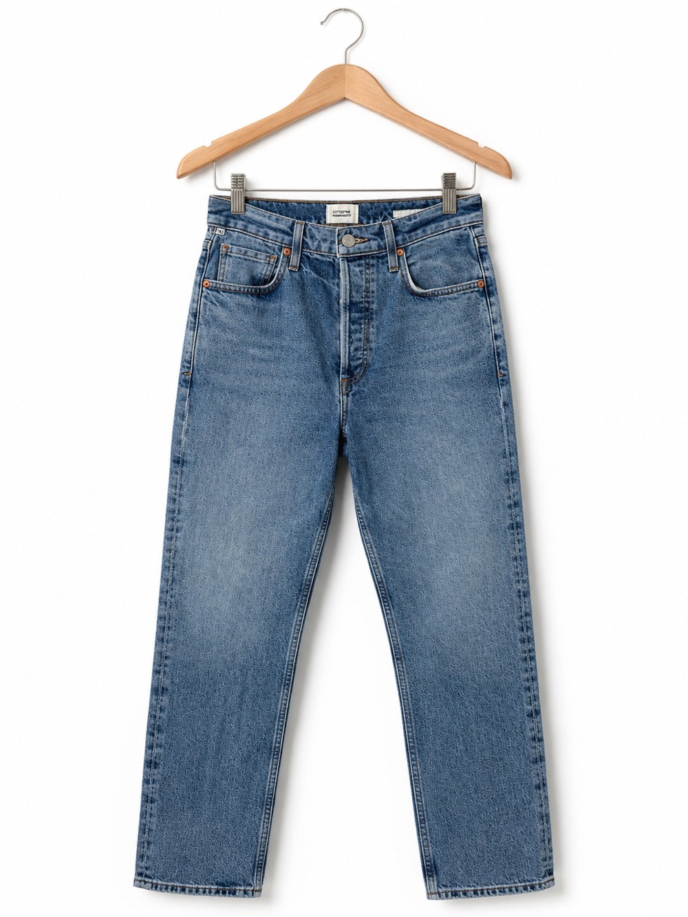 Citizens of Humanity Jolene Jeans 25 High Rise Button Fly Straight Leg Crop